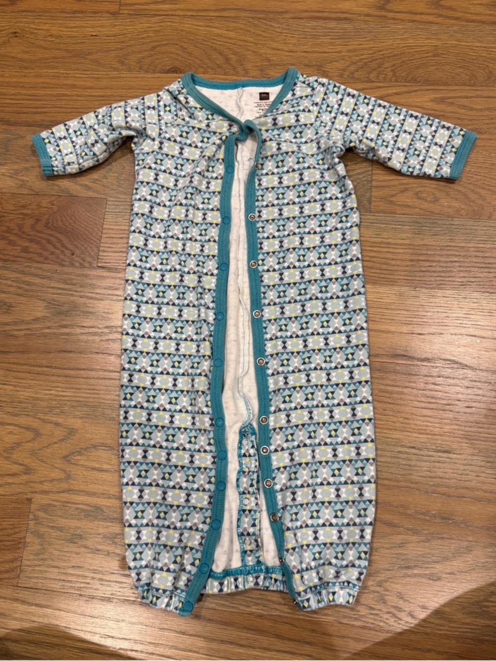Teal Geometric Pattern Convertible Pajama Gown
